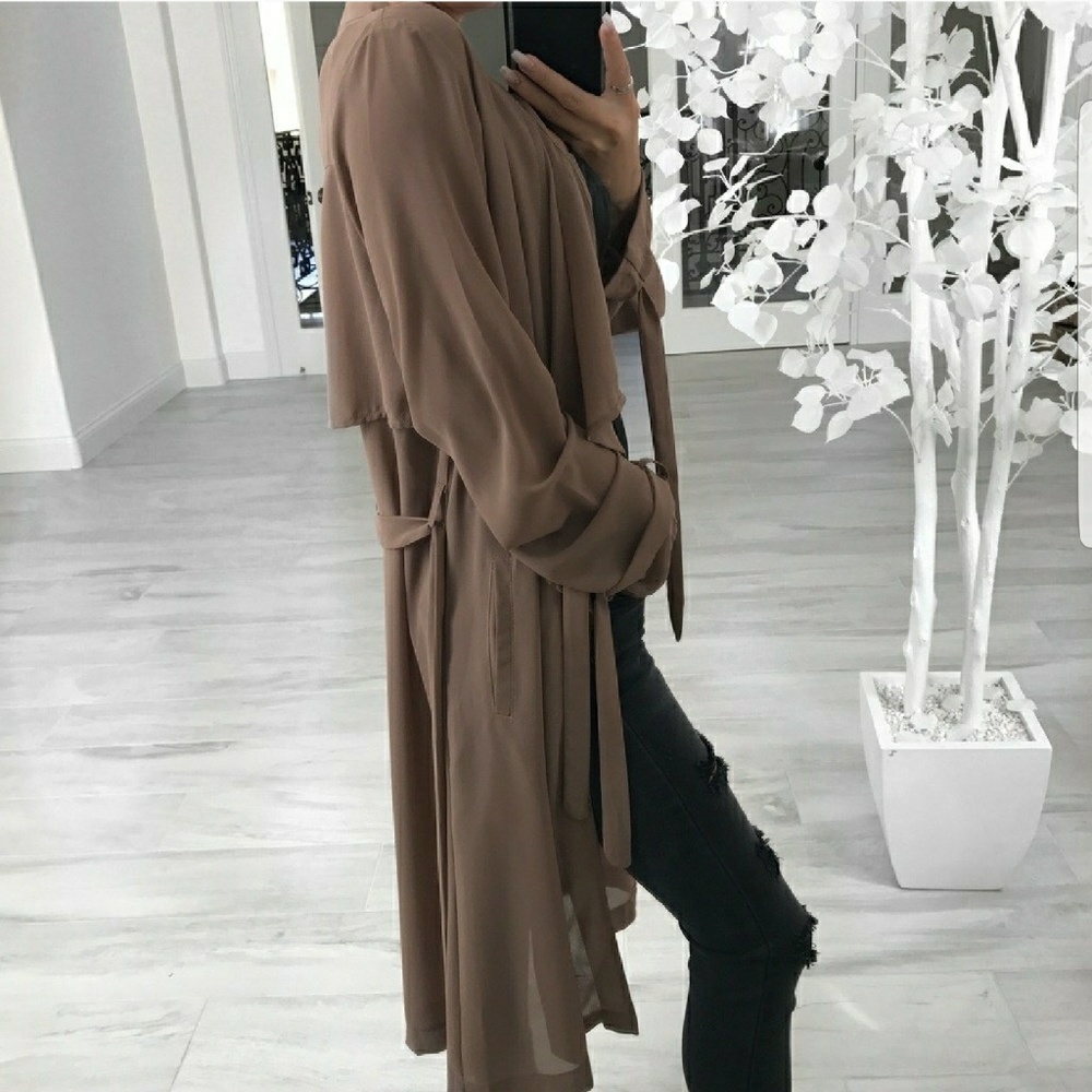 Haven Mocha Flowy Tie Trench - Picture 2 of 5